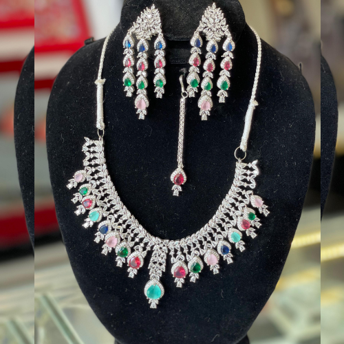 Elegant Multi Color Pure Carat with  Zircon Stone Jewelry Set
