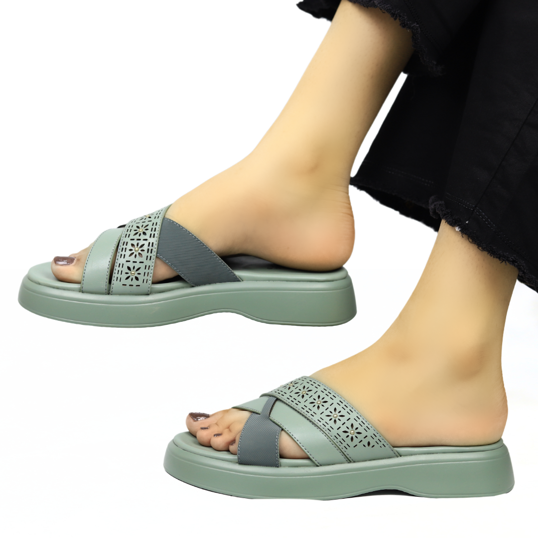 Mint Women Criss Cross Slippers