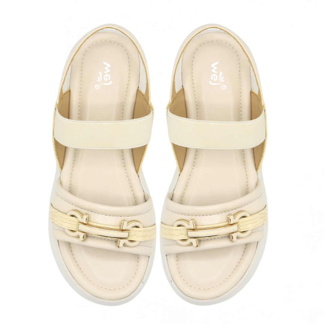Buckle Strap Platform Sandals - Fawn
