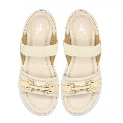 Buckle Strap Platform Sandals - Fawn