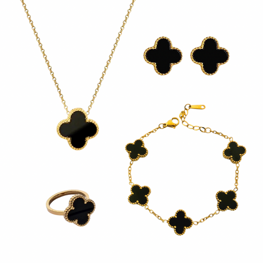 Premium Clover 4 Pcs Complete Set (Adjustable Ring)