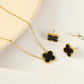 Four Leaf Clover Pendant With Earings