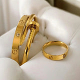 Nail Bangle,Cartier Bangle & Ring Stack